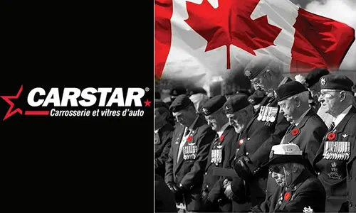 CARSTAR Canada offre aux vétérans et aux membres actifs des Forces armées canadiennes un traitement de pare-brise gratuit.